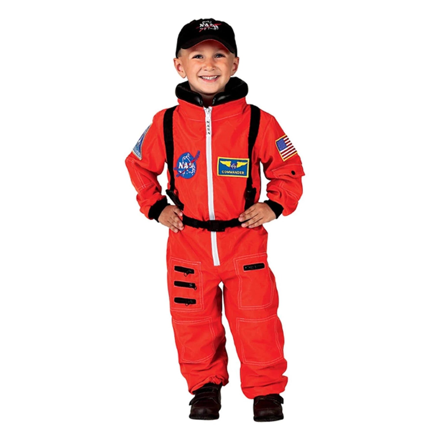 Jr Astronaut Suit (Orange) W/Cap Child Costume