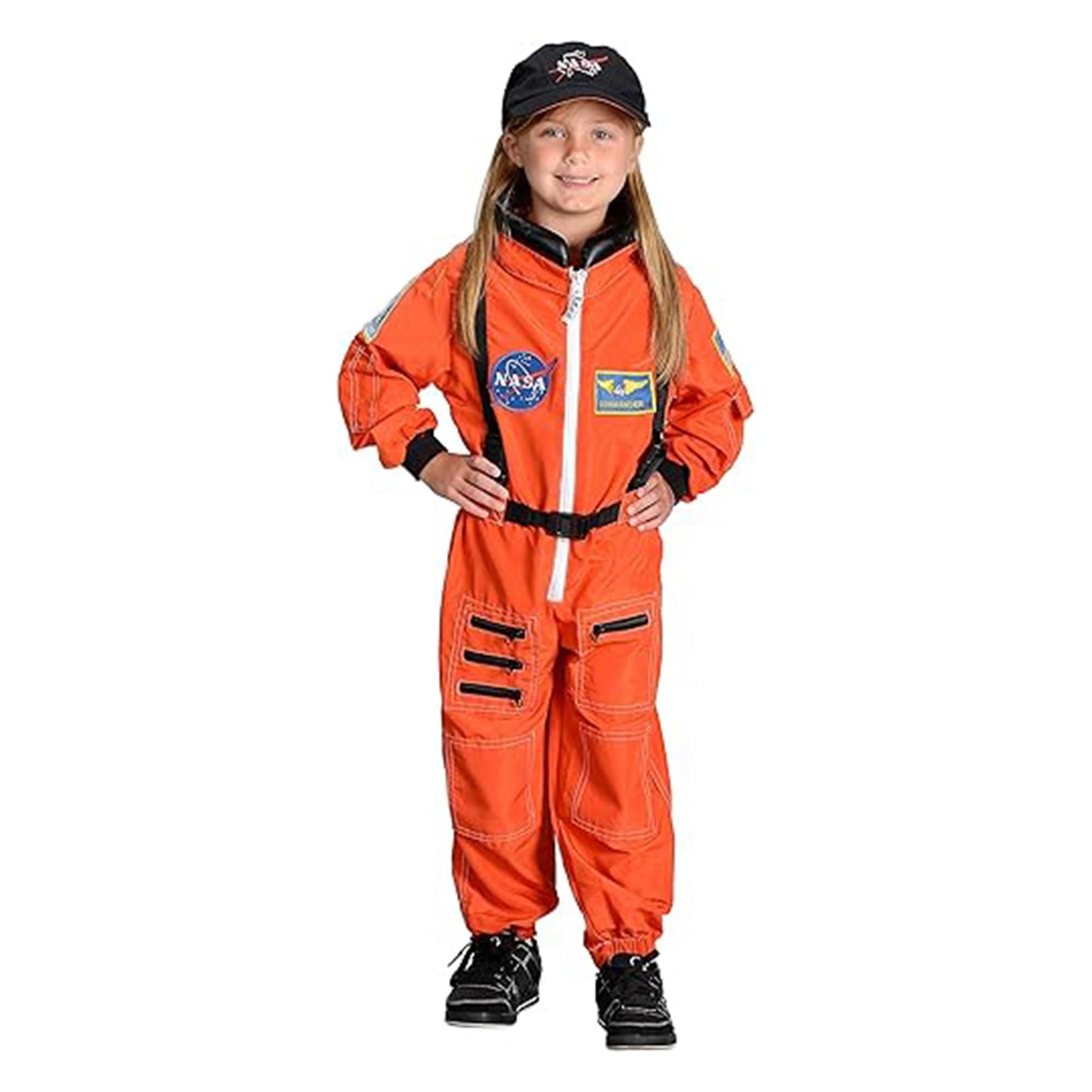 Jr Astronaut Suit (Orange) W/Cap Child Costume