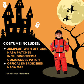 Jr Astronaut Suit (Orange) W/Cap Child Costume