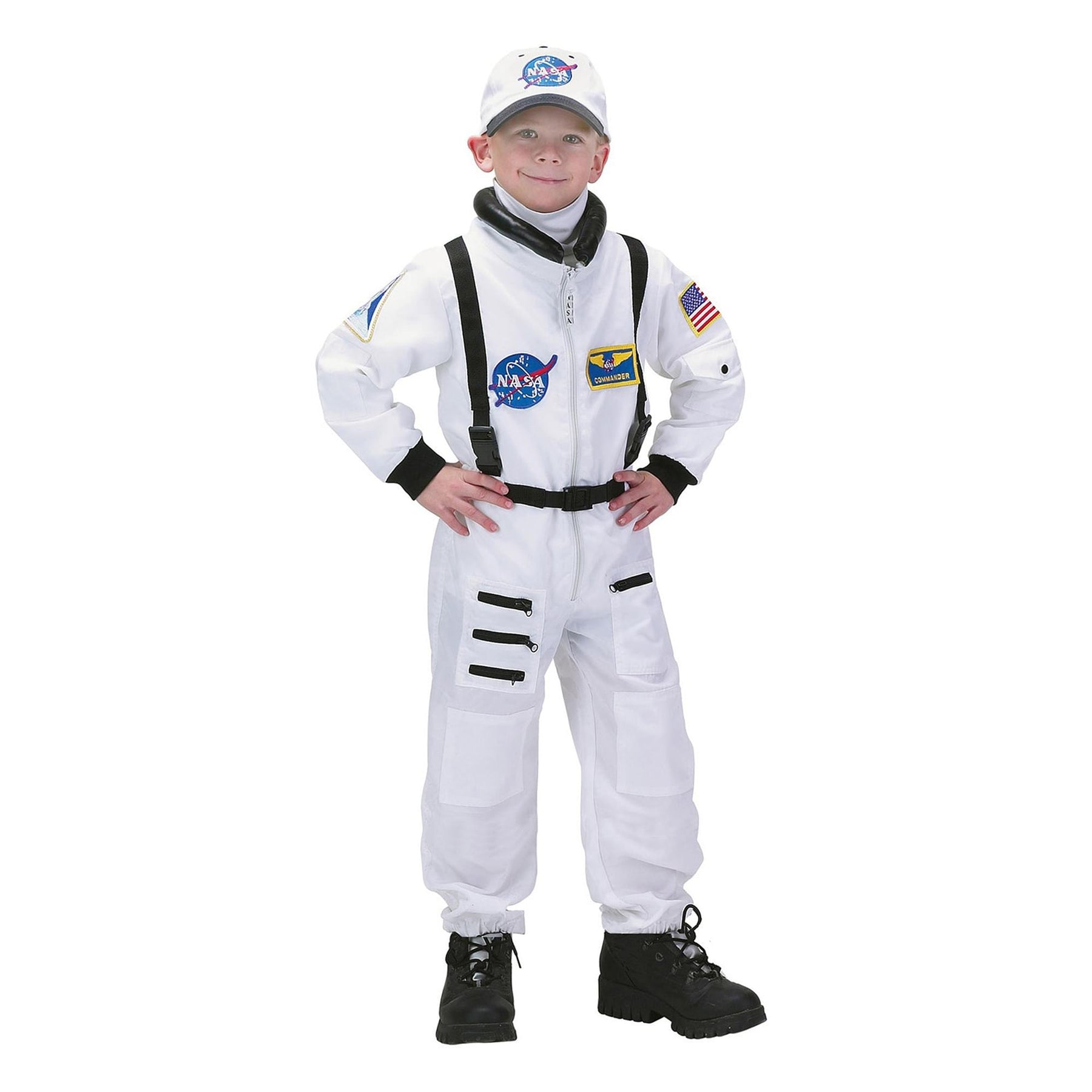 Jr Astronaut Suit (White) W/Cap Child Costume