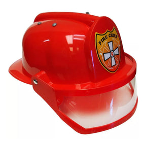 Firefighter Costume Red Helmet One Size Fits Most