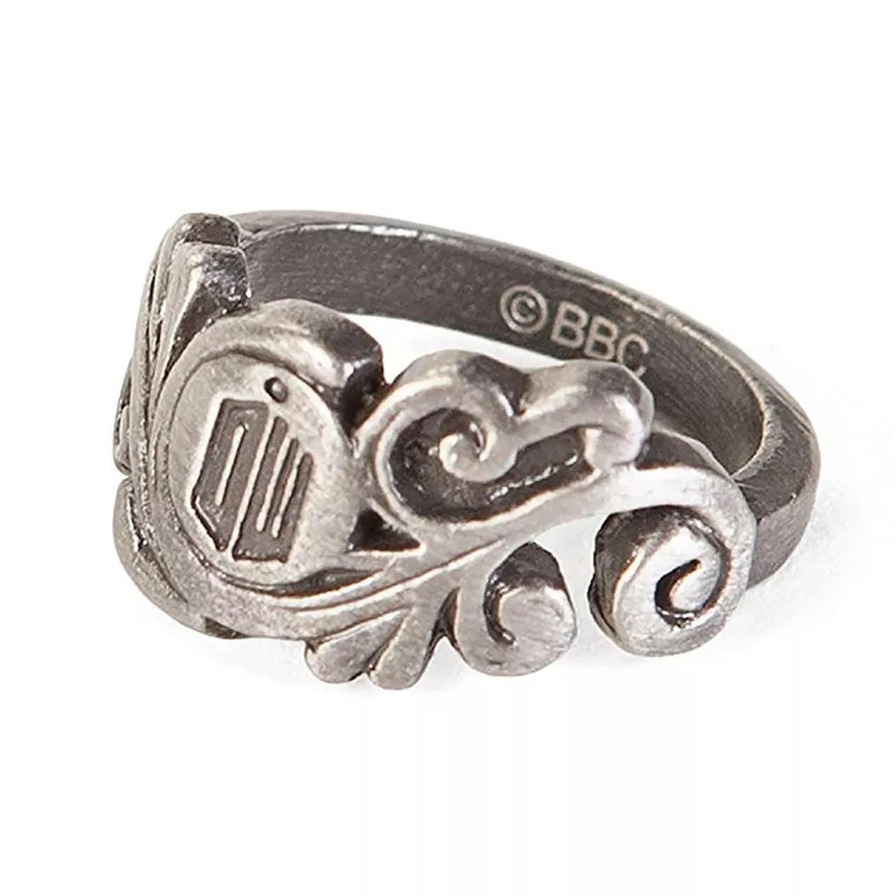 Doctor Who Logo Vine Stainless Steel Women's Ring, Size 7