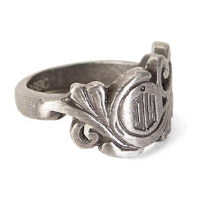 Doctor Who Logo Vine Stainless Steel Women's Ring, Size 7