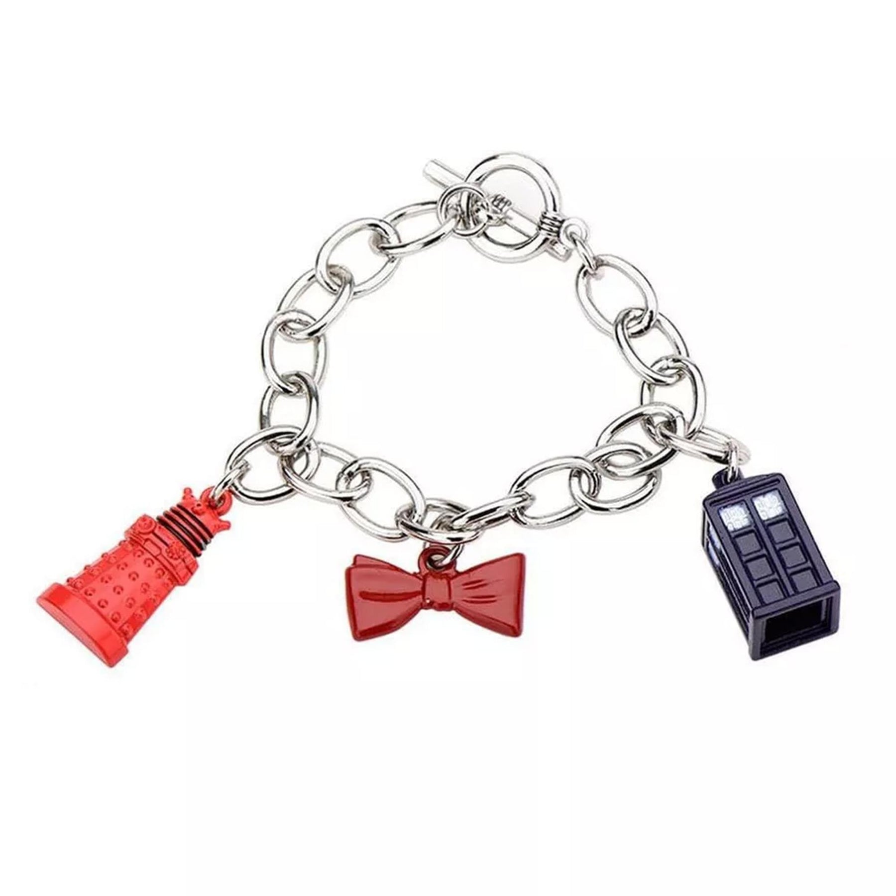 Doctor Who Charm Bow Tie, Tardis & Dalek Bracelet