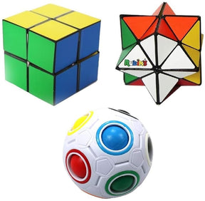 Rubiks 3 Piece Gift Set | Rainbow Ball | 2x Magic Stars