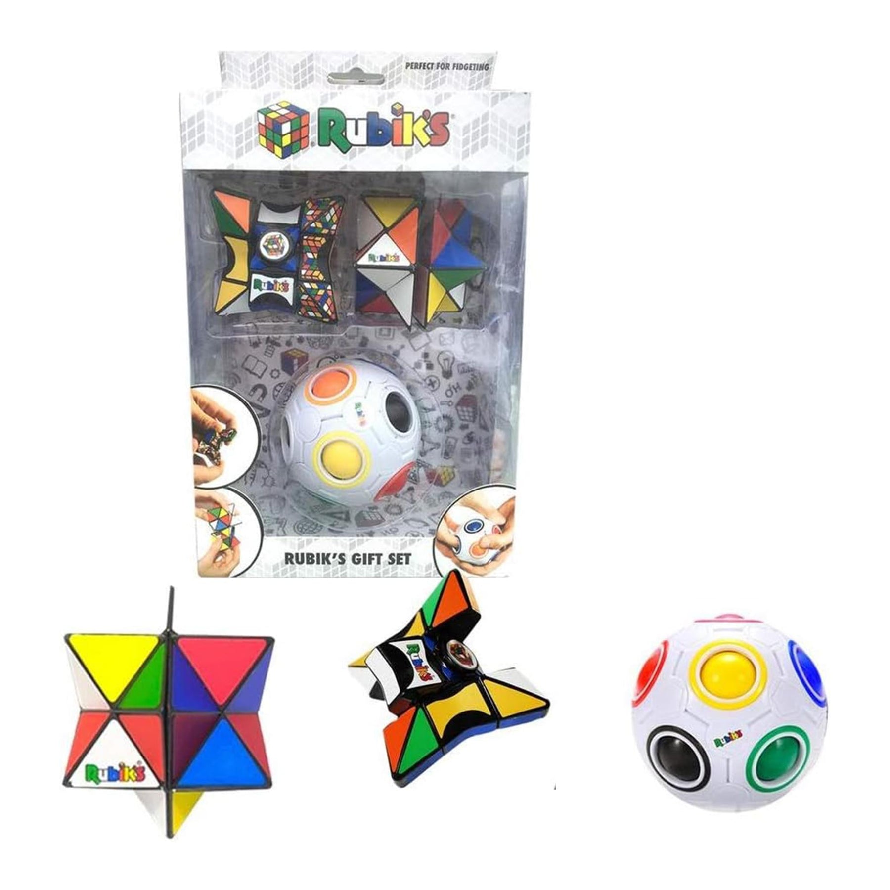 Rubiks 3 Piece Gift Set | Magic Star | Rainbow Ball | Kaleido