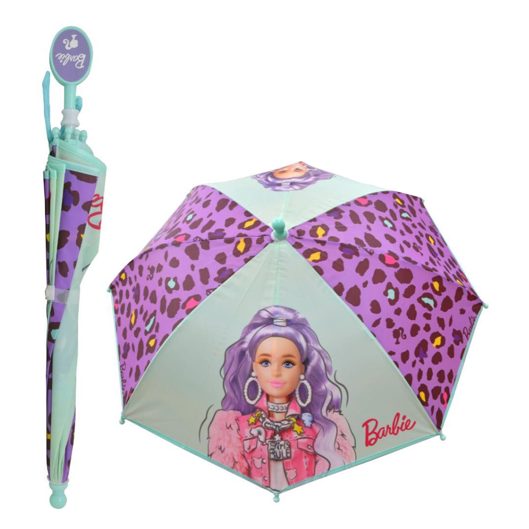 Barbie 21-Inch Kid's Umbrella With Clamshell Handle