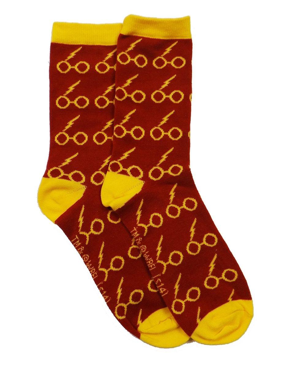 Harry Potter Lightning Bolt Glasses Junior Crew Socks