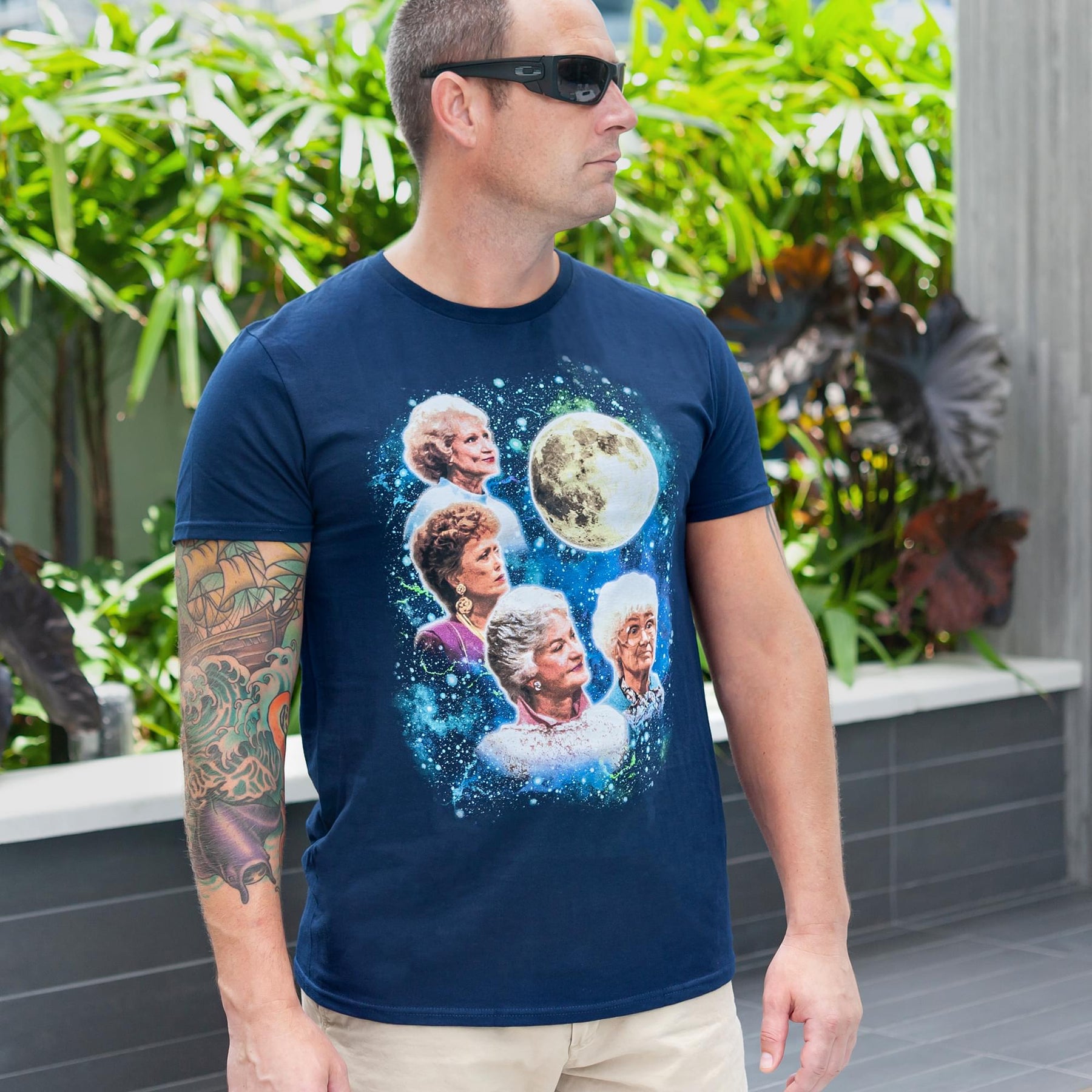 Golden Girls 80's Wolf Moon Men's Funny T-Shirt | Navy