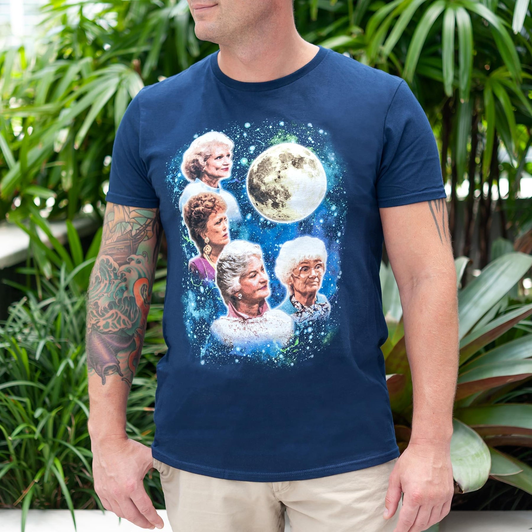 Golden Girls 80's Wolf Moon Men's Funny T-Shirt | Navy