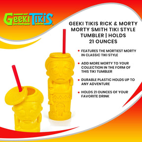 Geeki Tikis Rick and Morty Plastic Tumbler | Morty | Holds 21 Ounces