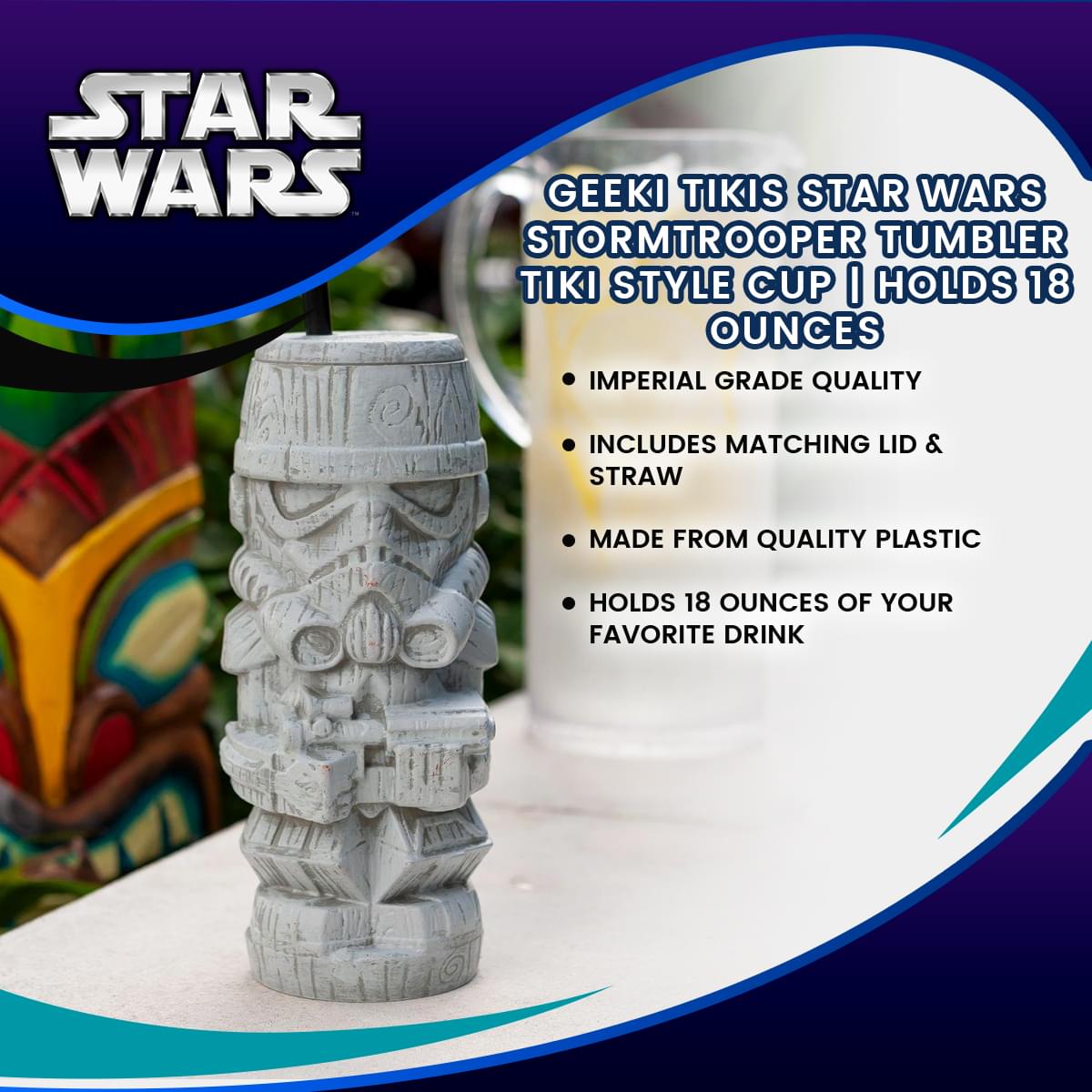 Geeki Tikis Star Wars Stormtrooper Tumbler | Tiki Style Cup | Holds 18 Ounces