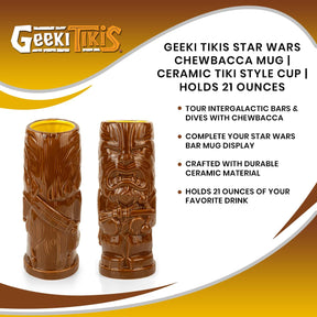 Geeki Tikis Star Wars Chewbacca Mug | Ceramic Tiki Style Cup | Holds 21 Ounces