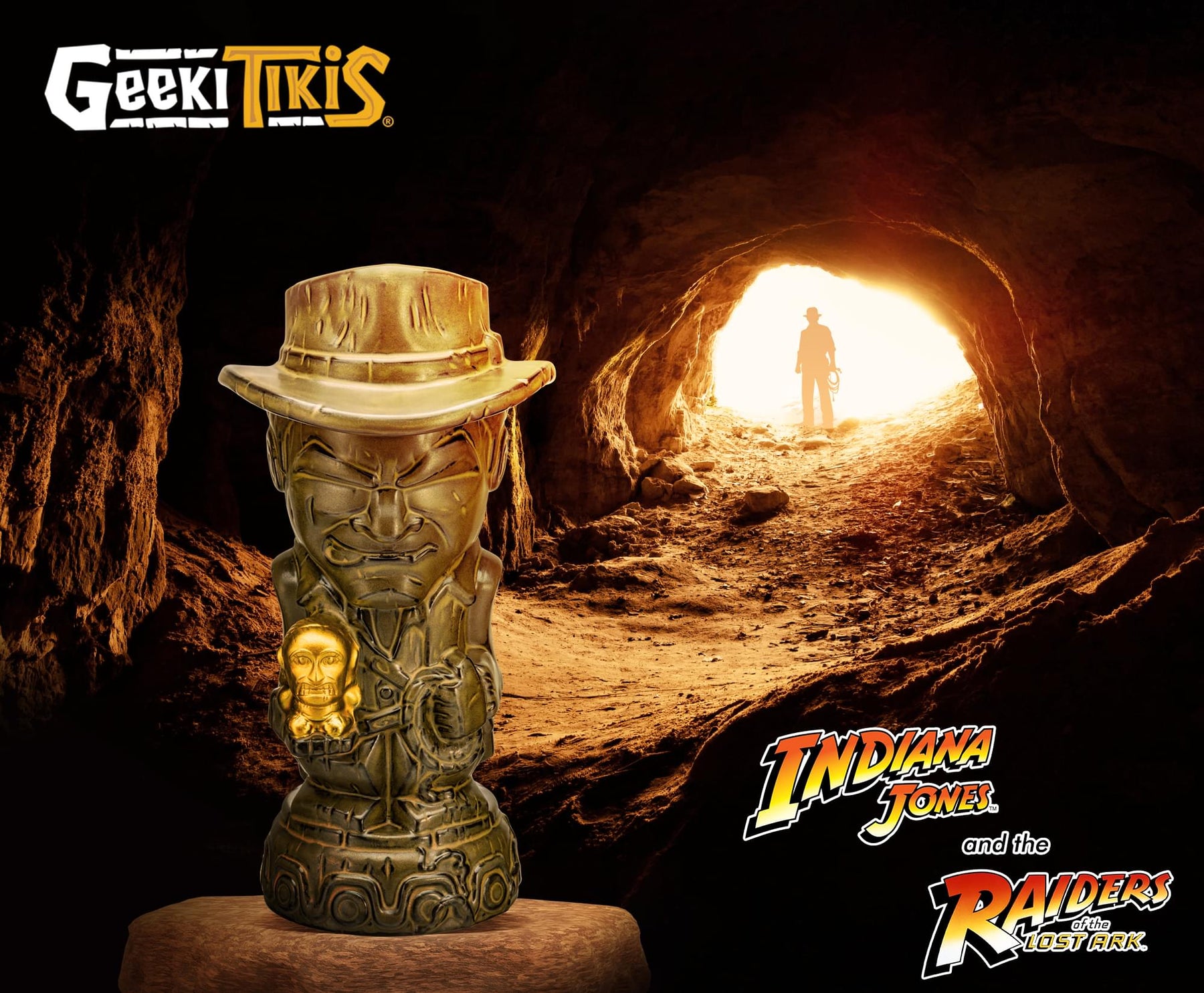 Geeki Tikis Indiana Jones With Fertility Idol Ceramic Mug | Toynk Exclusive