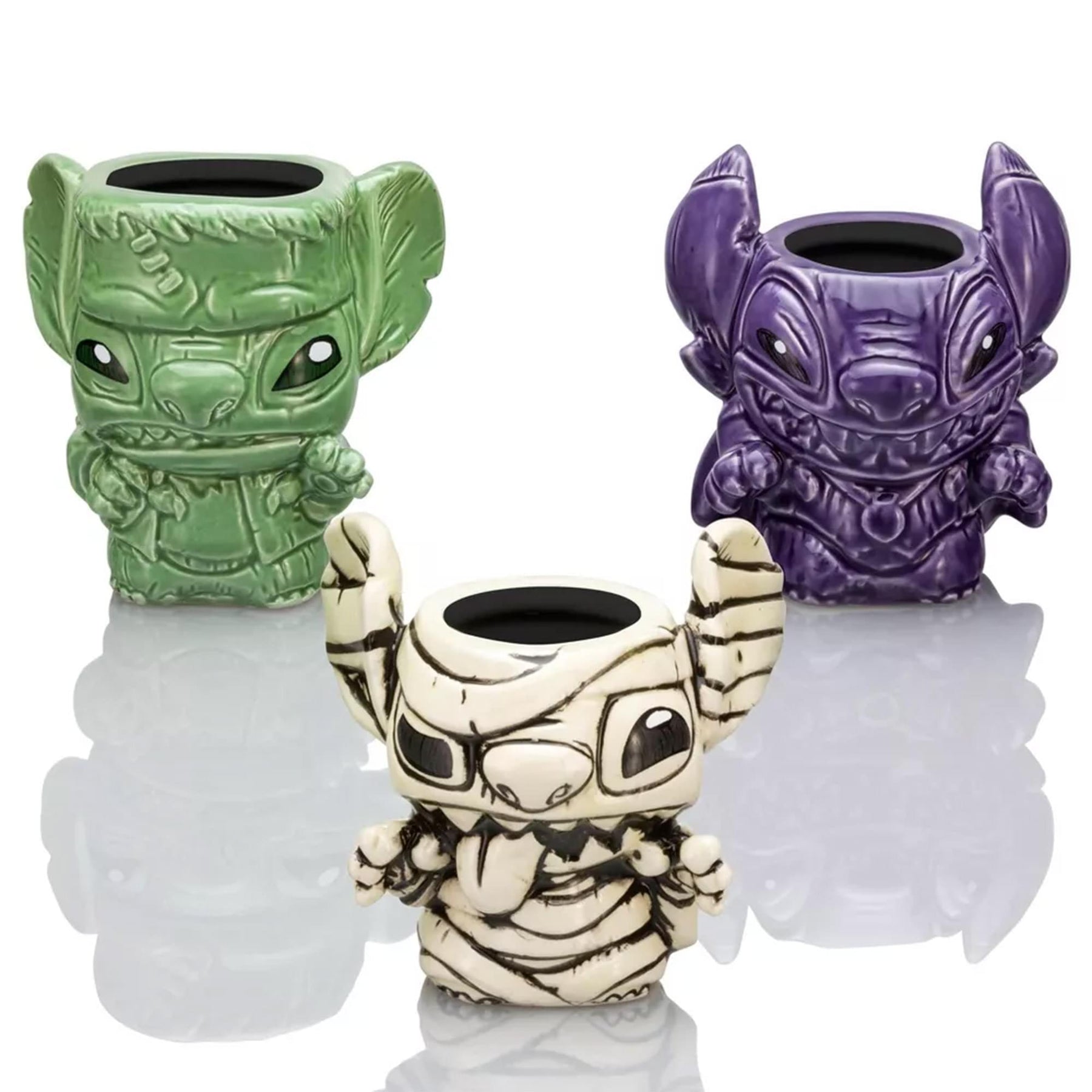 Geeki Tikis Disney Lilo & Stitch Halloween Monsters 3-Pack Ceramic Mini Muglets