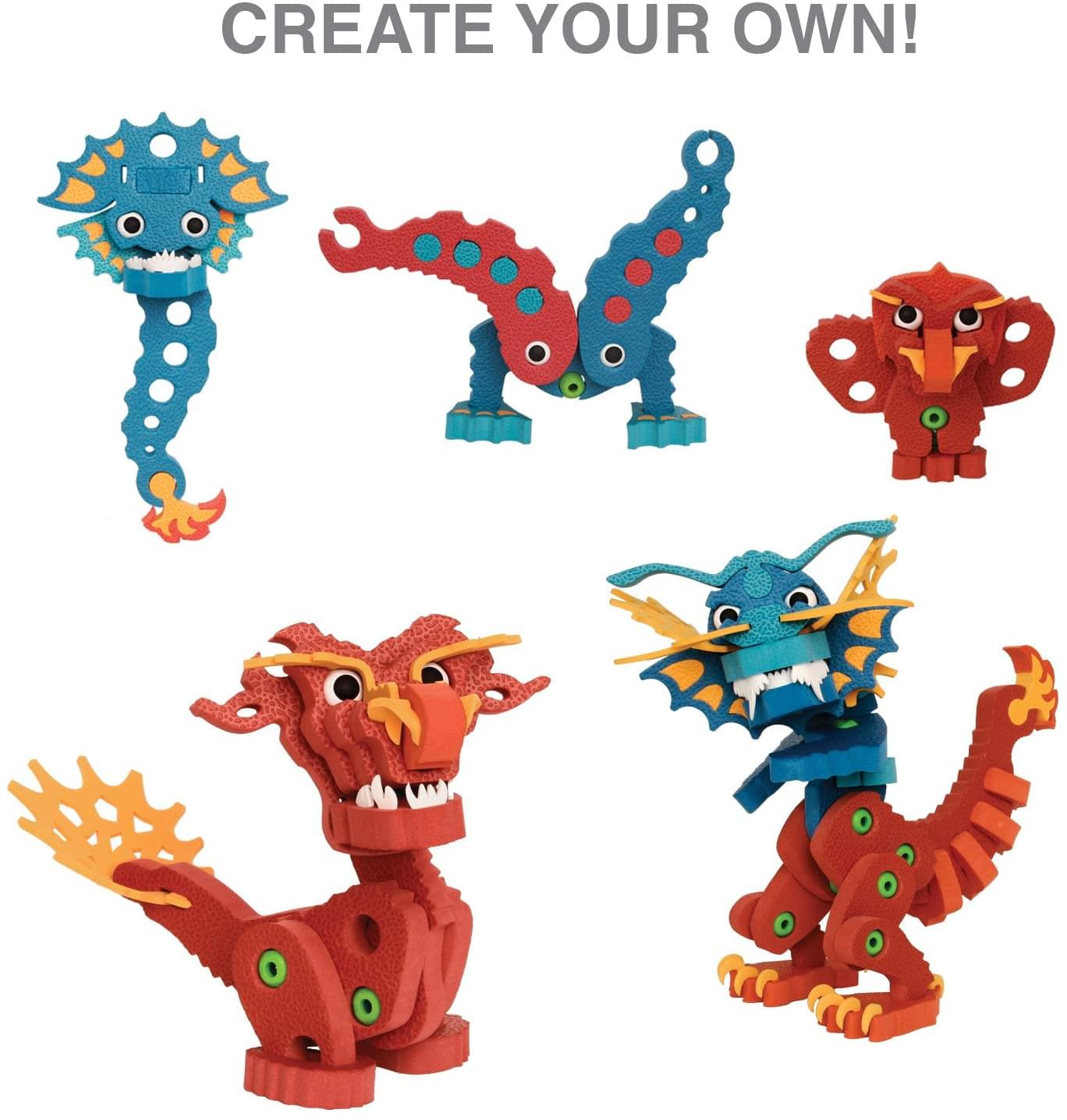 Bloco 235 Piece Construction Set | Aqua & Pyro Dragons