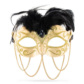 Tamire Costume Mask With Gold Chain: Gold/Gold