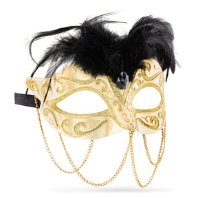 Tamire Costume Mask With Gold Chain: Gold/Gold