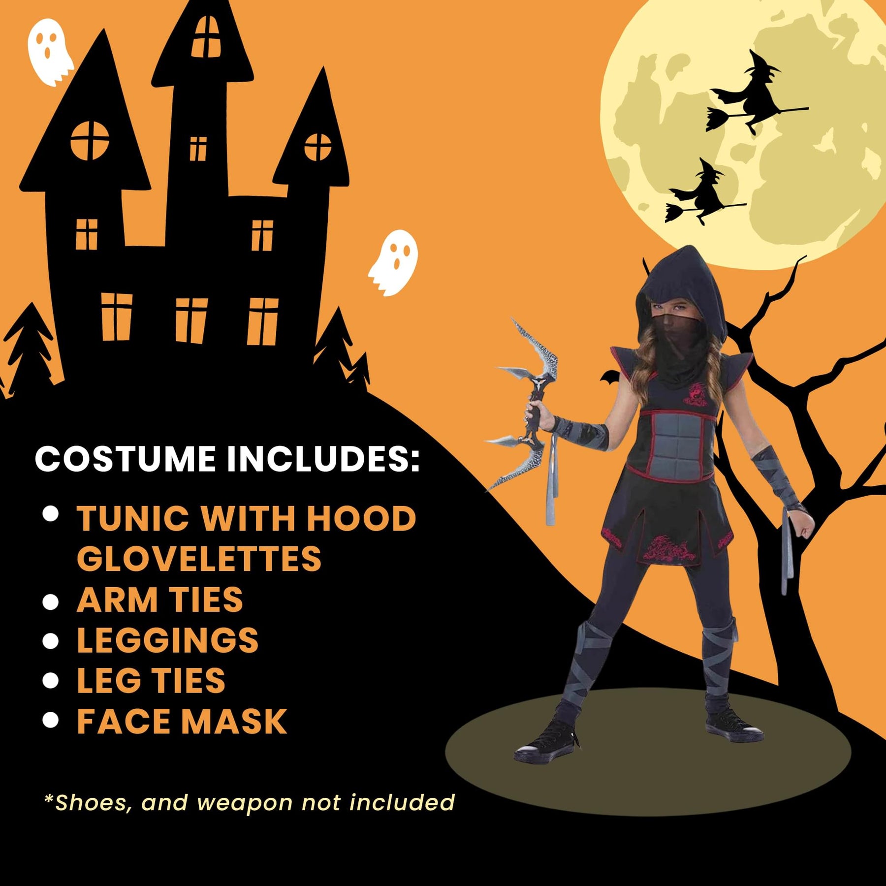 Fearless Ninja Girl's Child Costume