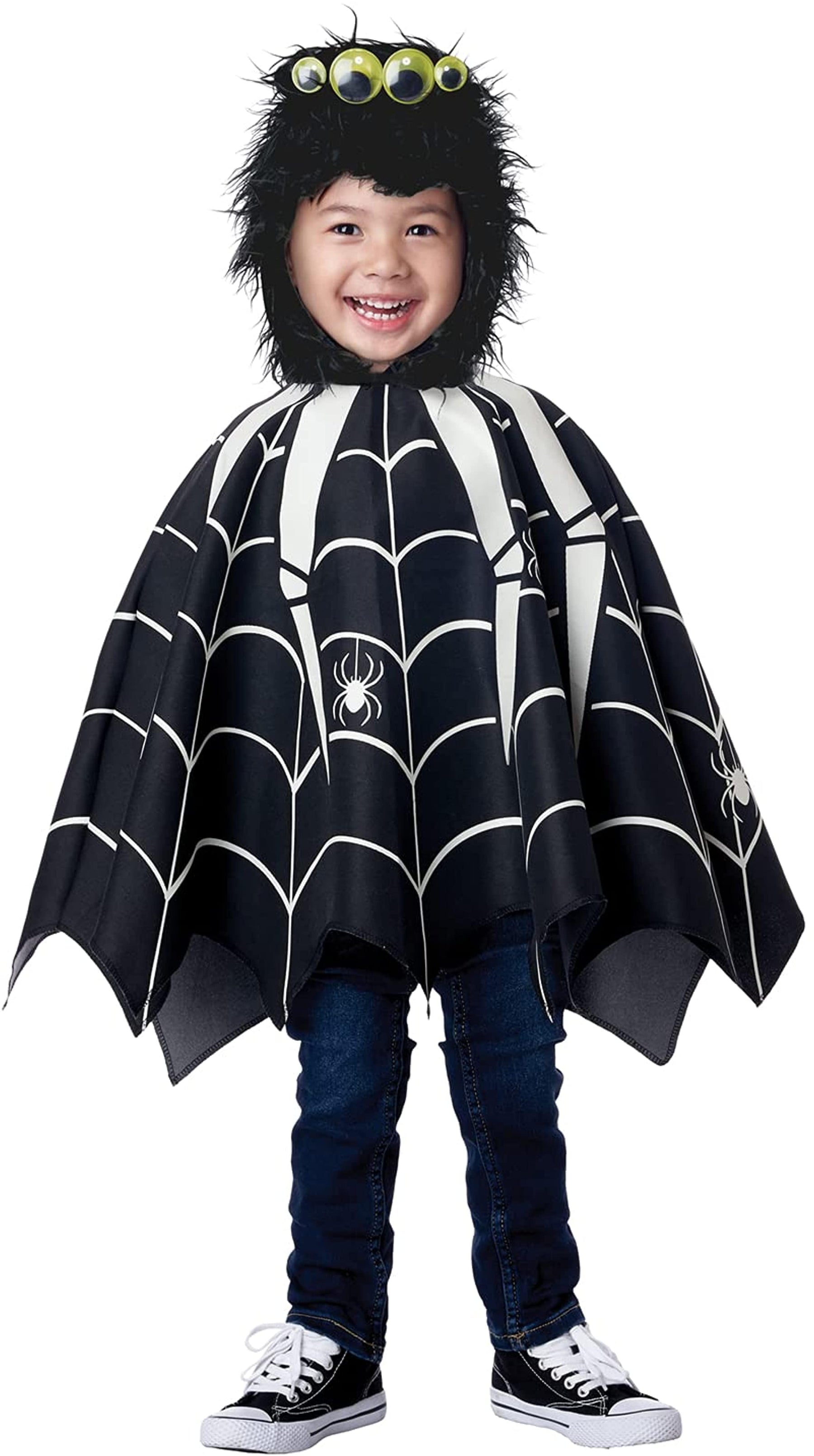 Glow In The Dark Spider Poncho Toddler Costume | One Size