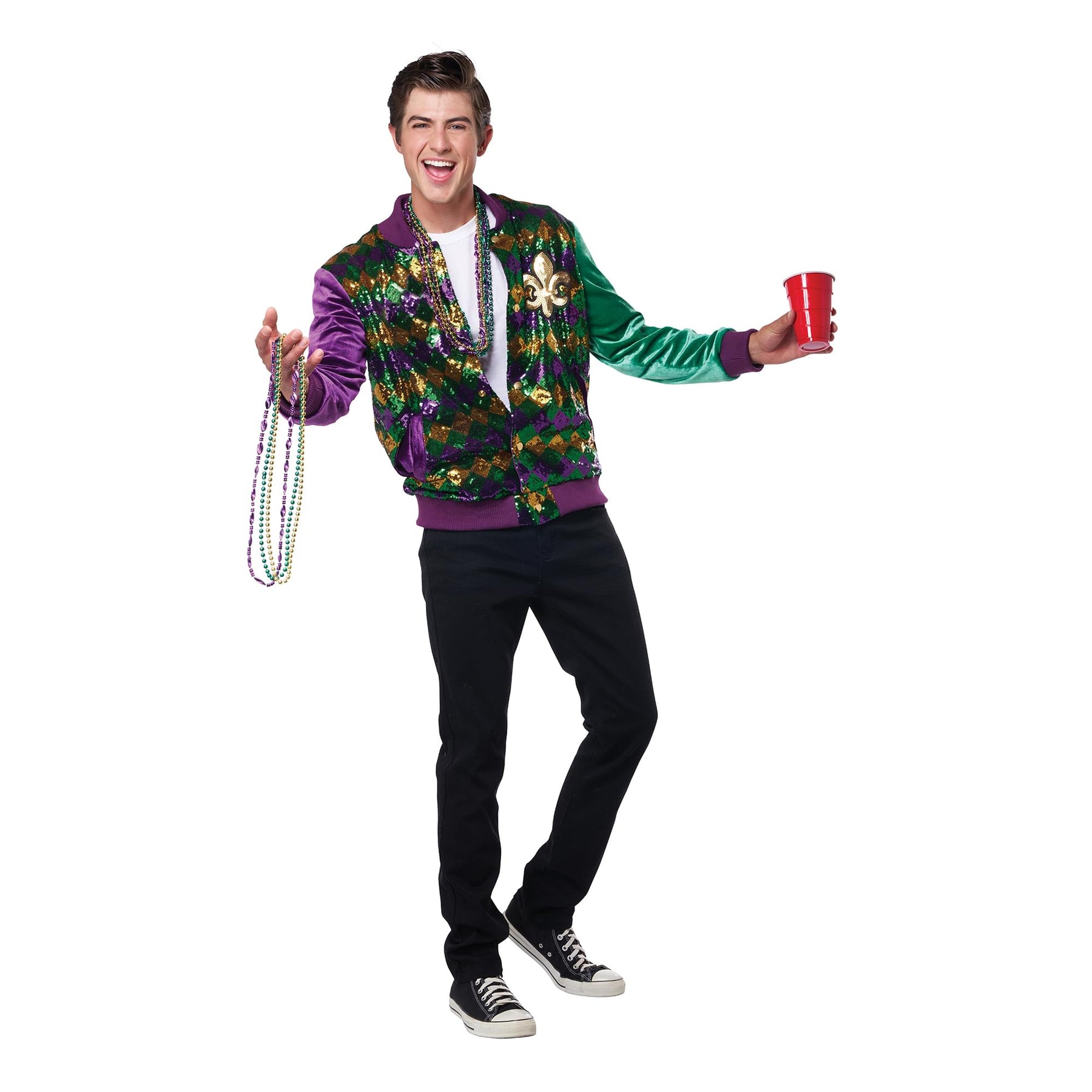 Mardi Gras Varsity Jacket Adult Costume