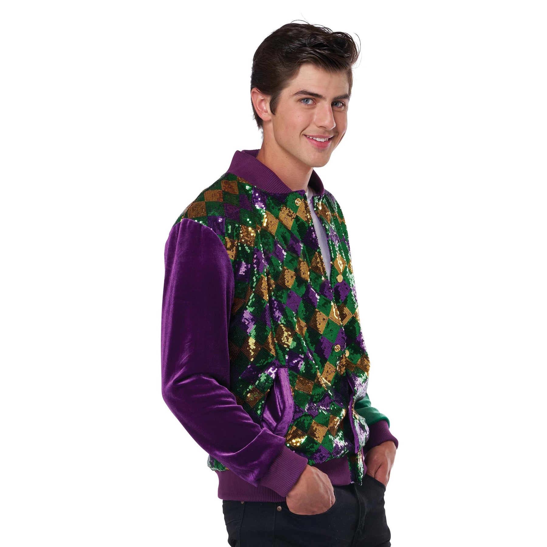 Mardi Gras Varsity Jacket Adult Costume