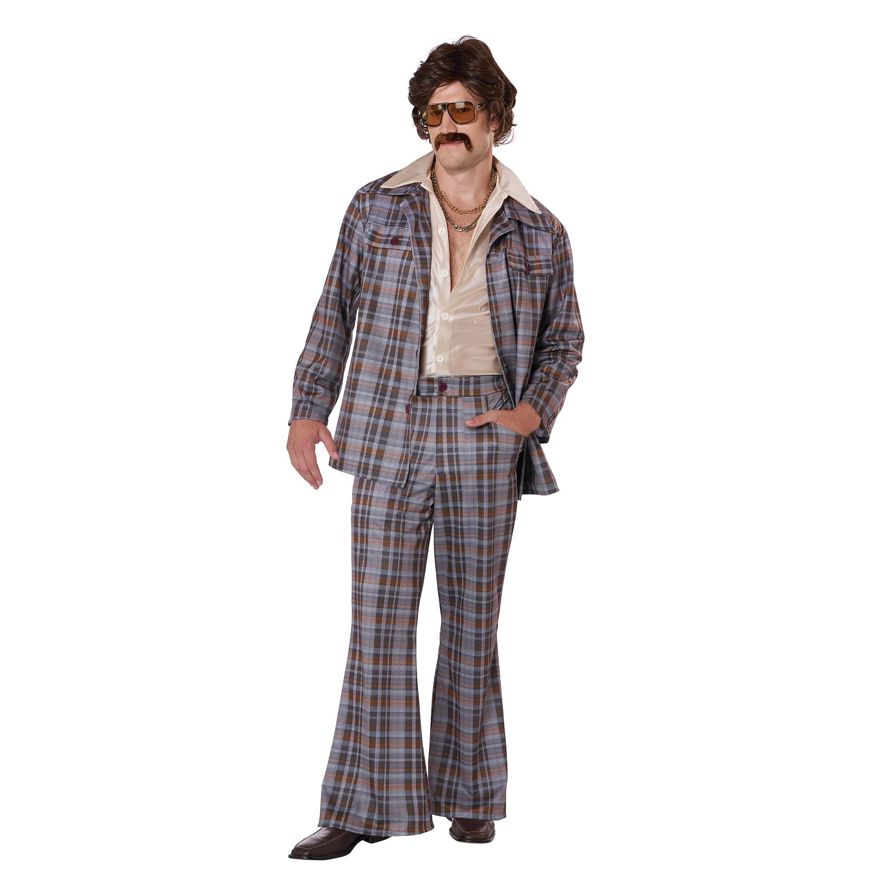 70's Plaid Stallion Leisure Suit Adult Costume