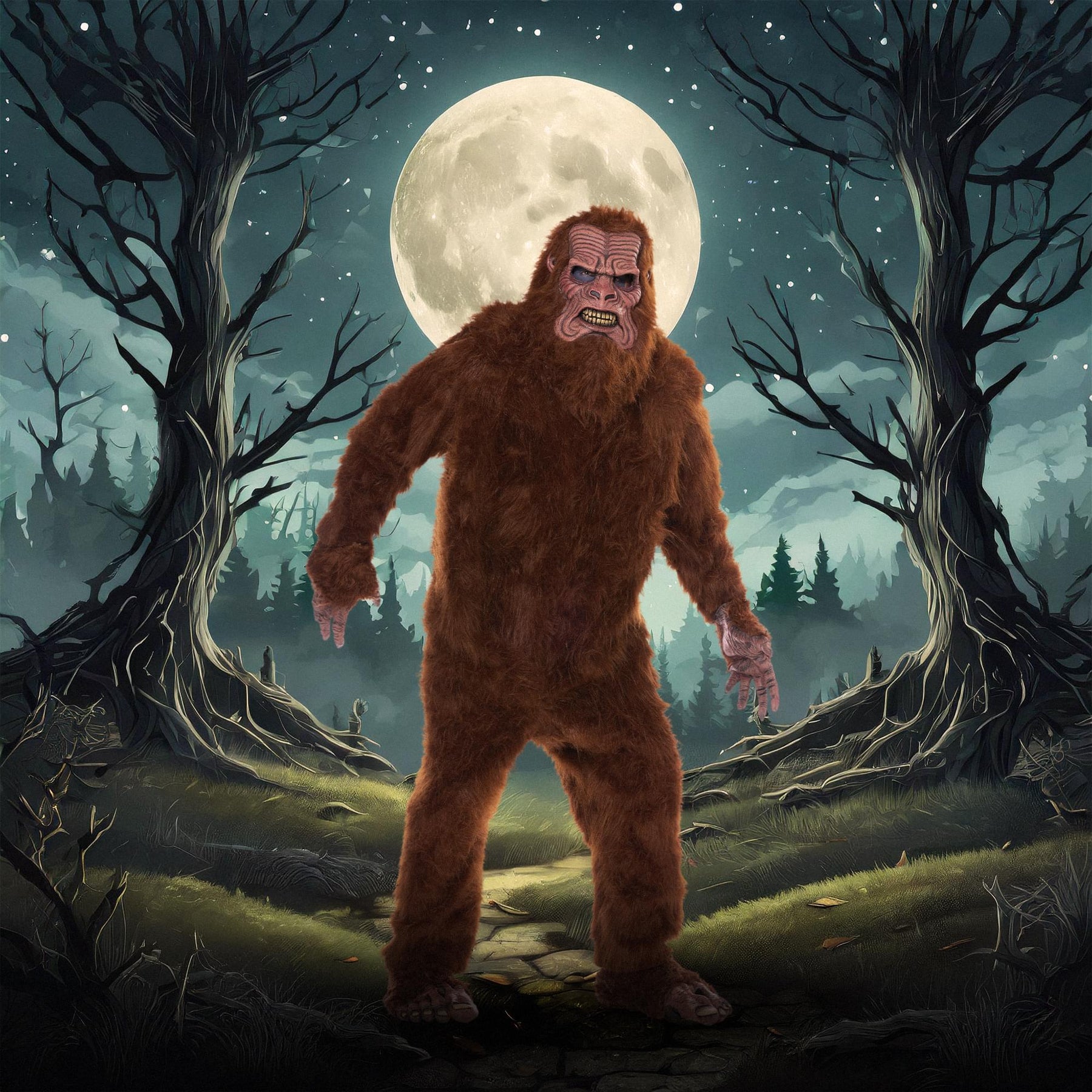 Deluxe Big Foot With Premium Fur Adult Costume | One Size Fits Most