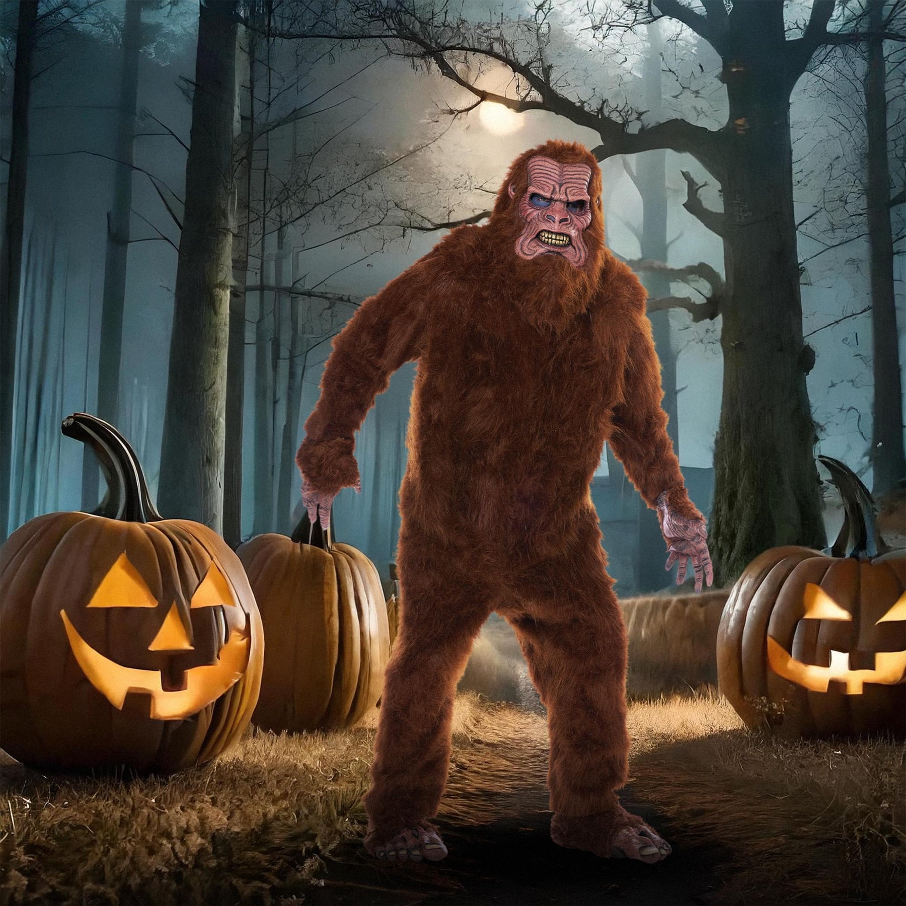 Deluxe Big Foot With Premium Fur Adult Costume | One Size Fits Most