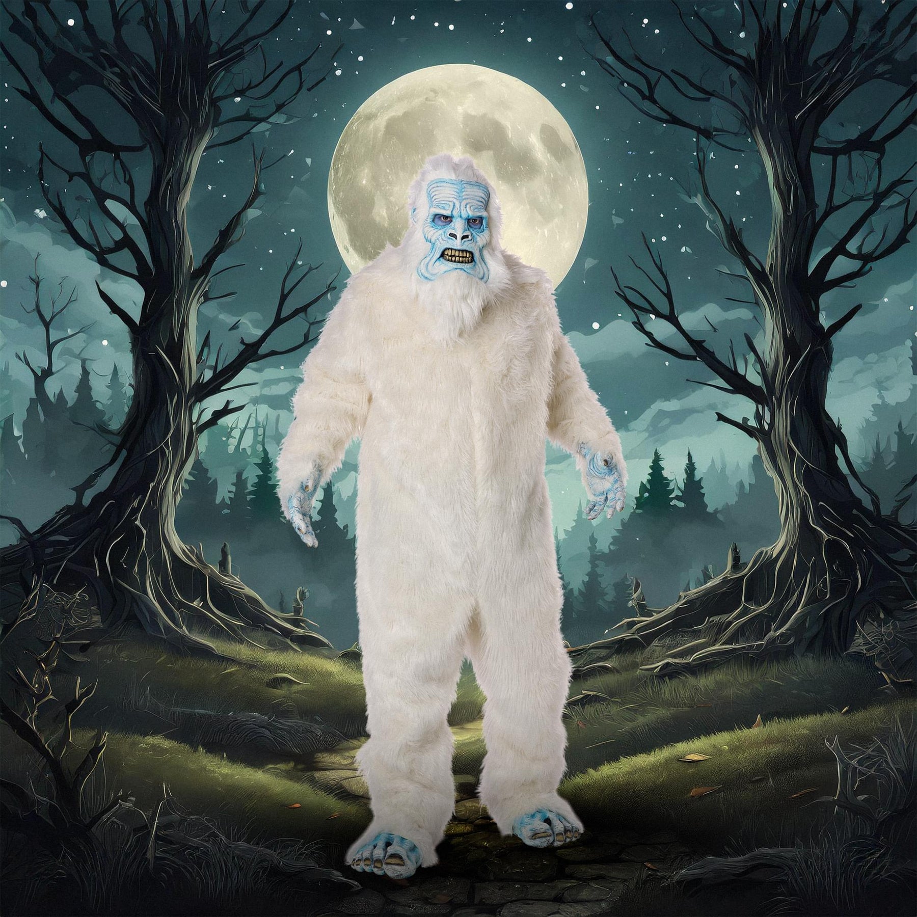 Deluxe Abominable Snowman With Premium Fur Adult Costume | One Size Fits Most