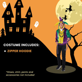 Mardi Gras Jester Hoodie Adult Costume