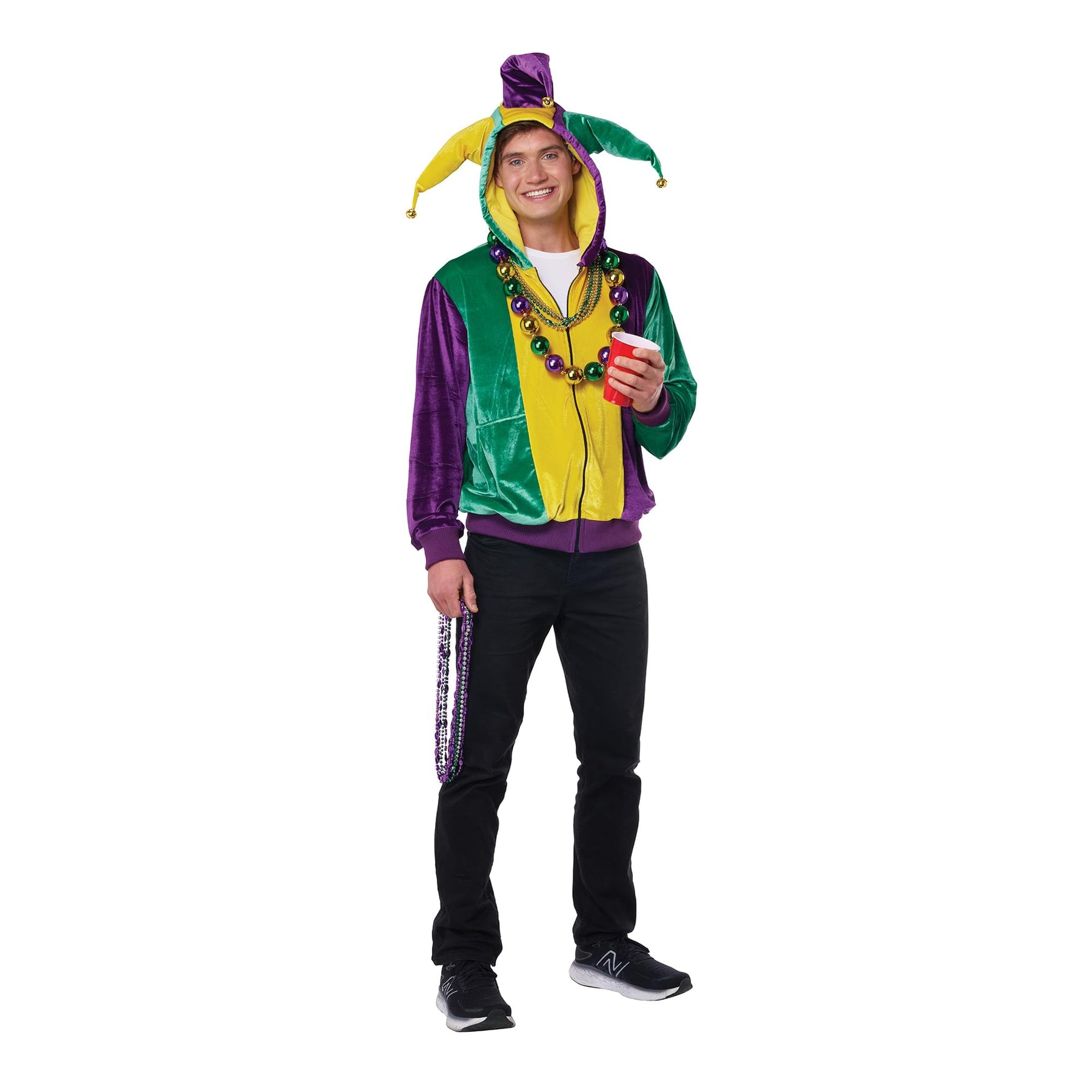 Mardi Gras Jester Hoodie Adult Costume