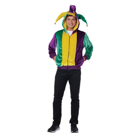 Mardi Gras Jester Hoodie Adult Costume