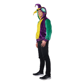 Mardi Gras Jester Hoodie Adult Costume