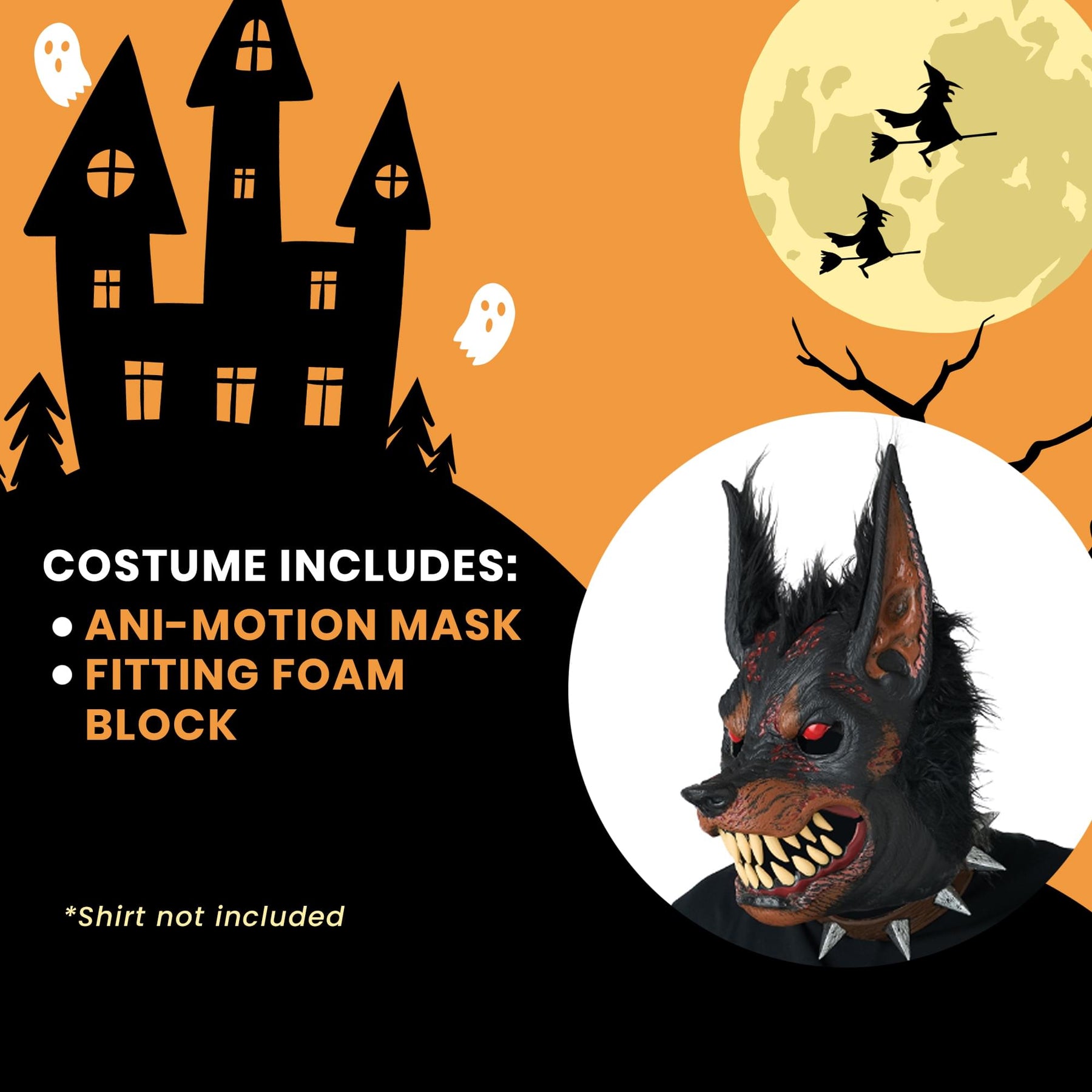 Hell Hound Ani-Motion Adult Costume Mask