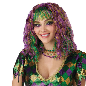 Mardi Gras Festival Adult Wig Costume | One Size Fits Most