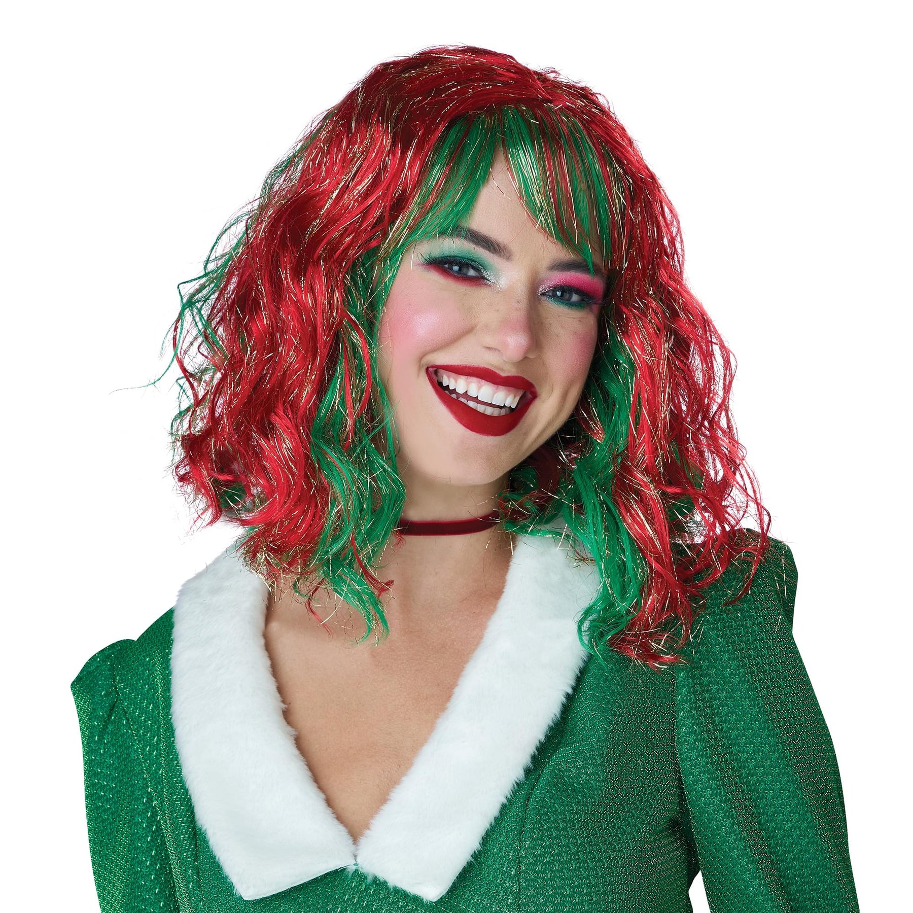 Shimmering Holiday Bob Adult Costume Wig | One Size Fits Most