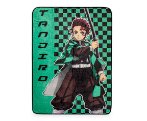 Demon Slayer Tanjiro Kamado Haori Fleece Throw Blanket | 45 x 60 Inches