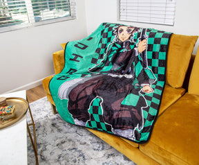 Demon Slayer Tanjiro Kamado Haori Fleece Throw Blanket | 45 x 60 Inches