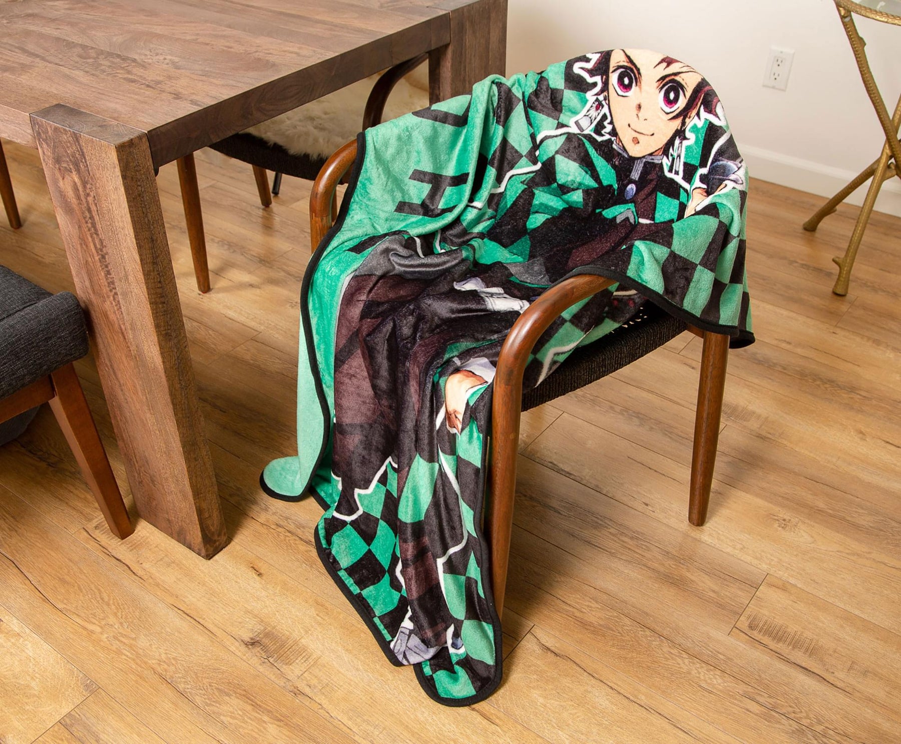 Demon Slayer Tanjiro Kamado Haori Fleece Throw Blanket | 45 x 60 Inches