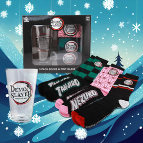 Demon Slayer Pint Glass and Sock Bundle