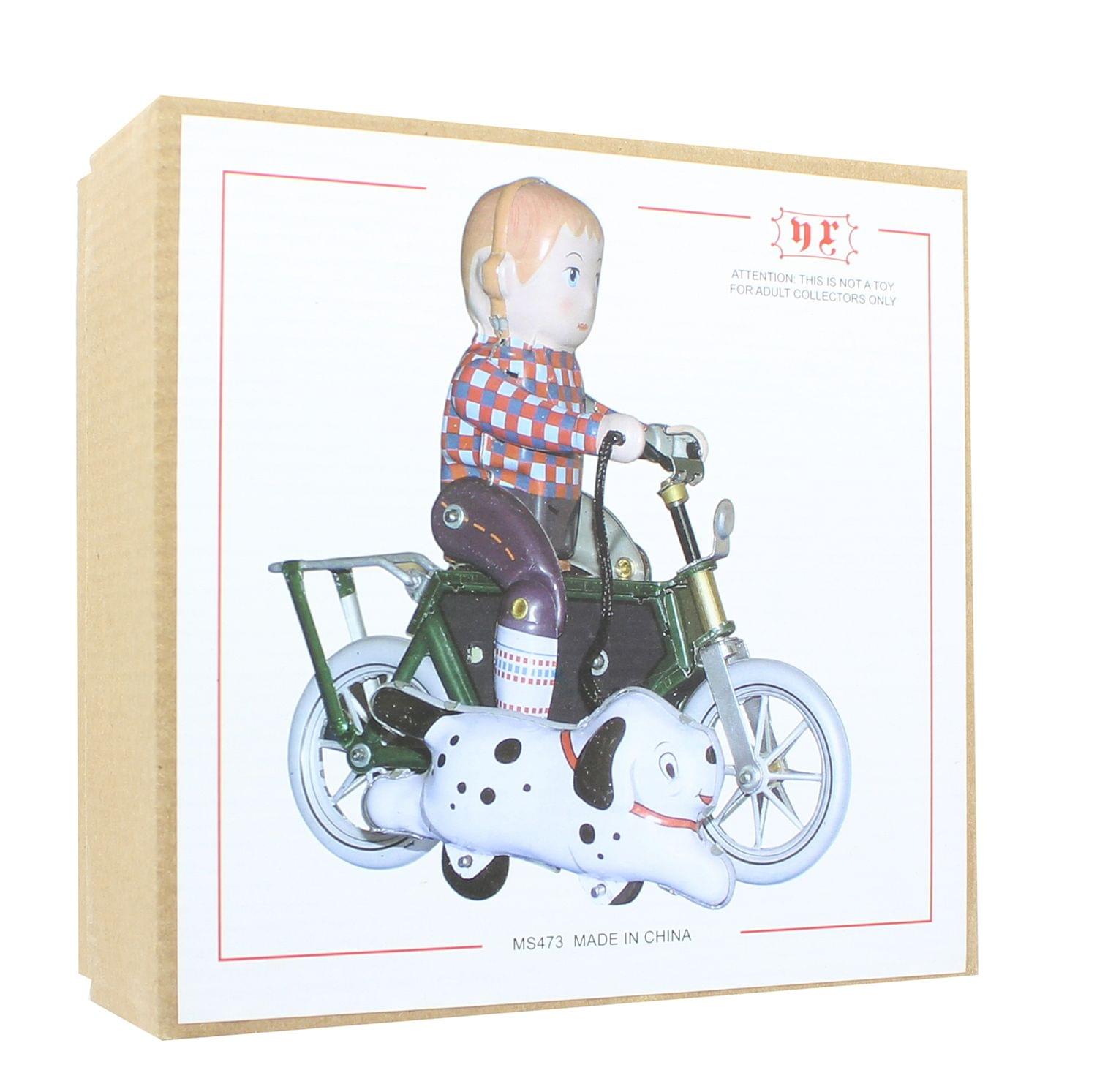 Vintage Style 5" Tin Boy On Bicycle