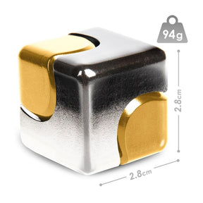 Bopster Fidget Spinner Cube | Silver & Gold