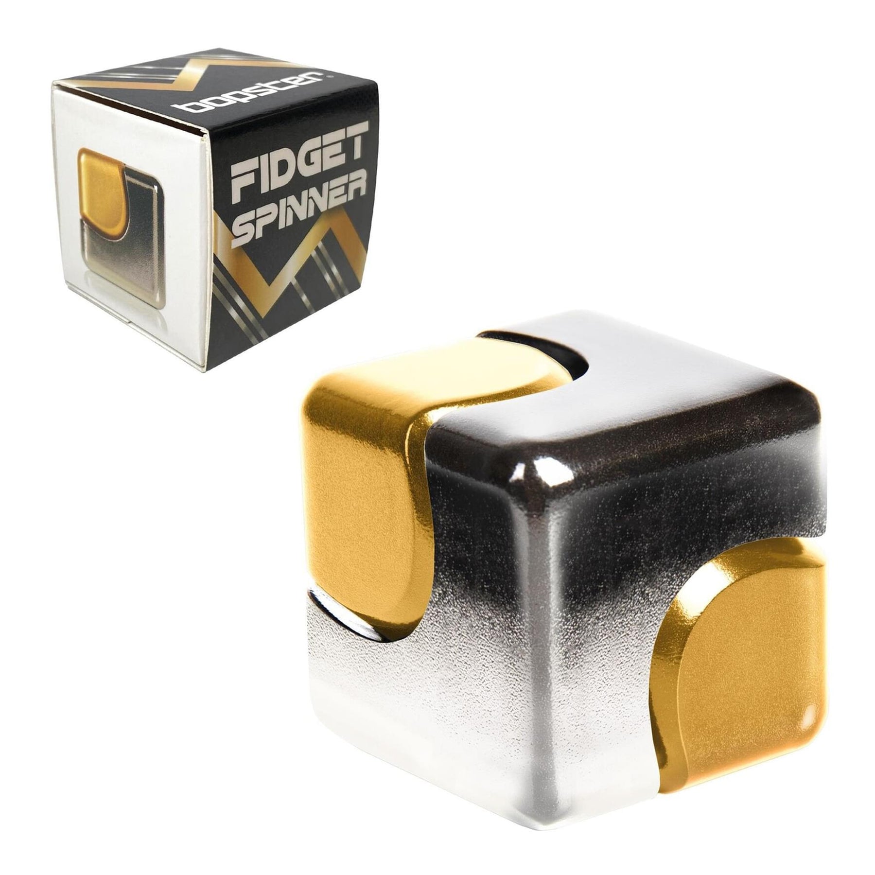 Bopster Fidget Spinner Cube | Silver & Gold