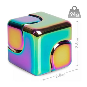 Bopster Fidget Spinner Cube | Multicolored Metallic