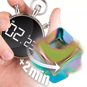 Bopster Fidget Spinner Cube | Multicolored Metallic