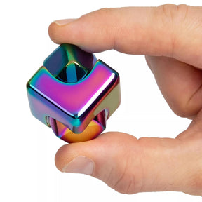 Bopster Fidget Spinner Cube | Multicolored Metallic