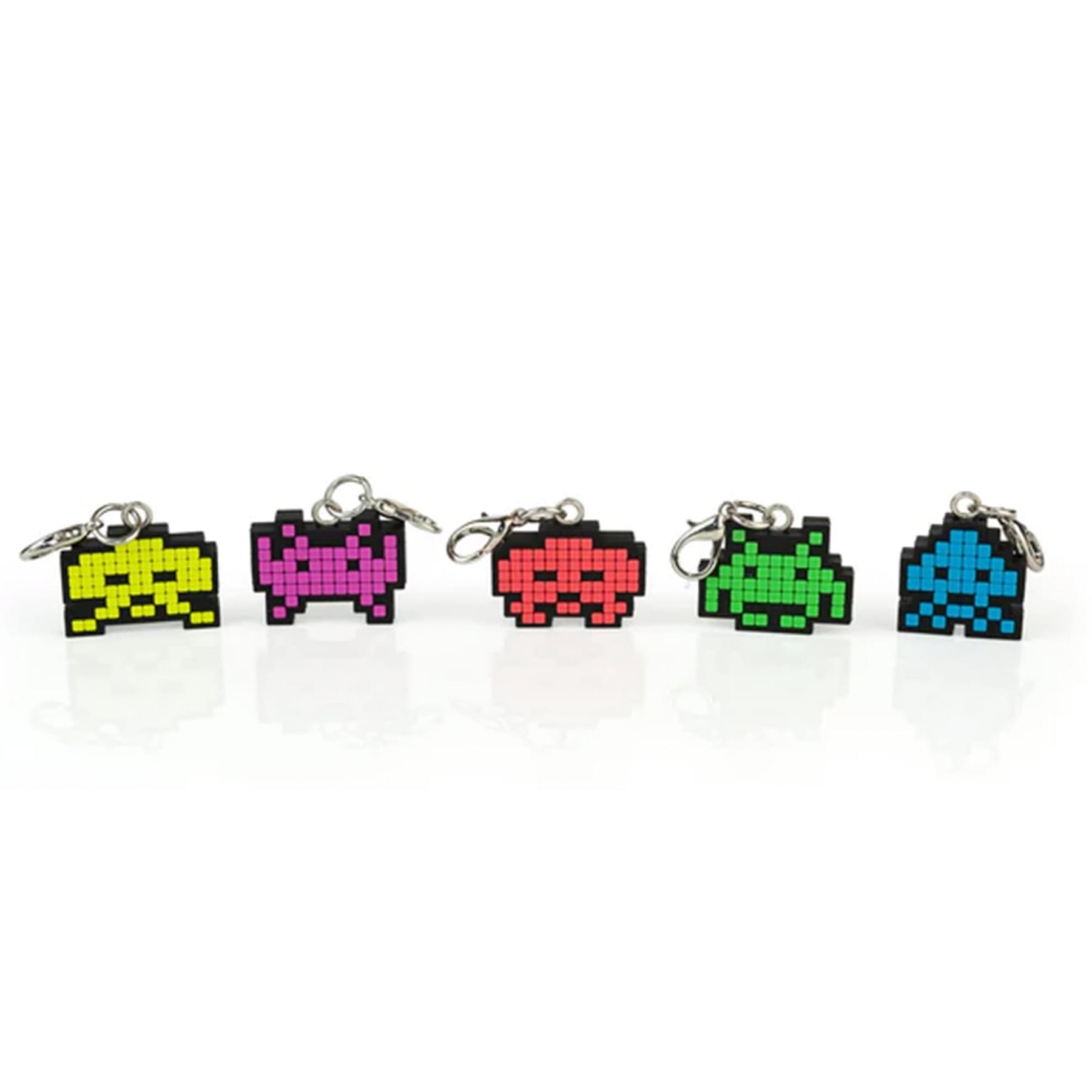 Space Invaders Aliens Zipper Pulls Unique Video Game Accessories | 5-Piece Set