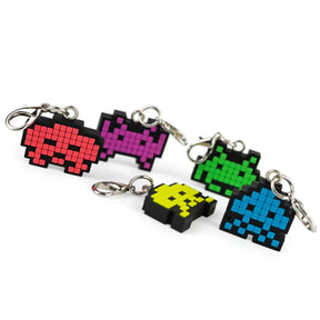 Space Invaders Aliens Zipper Pulls Unique Video Game Accessories | 5-Piece Set