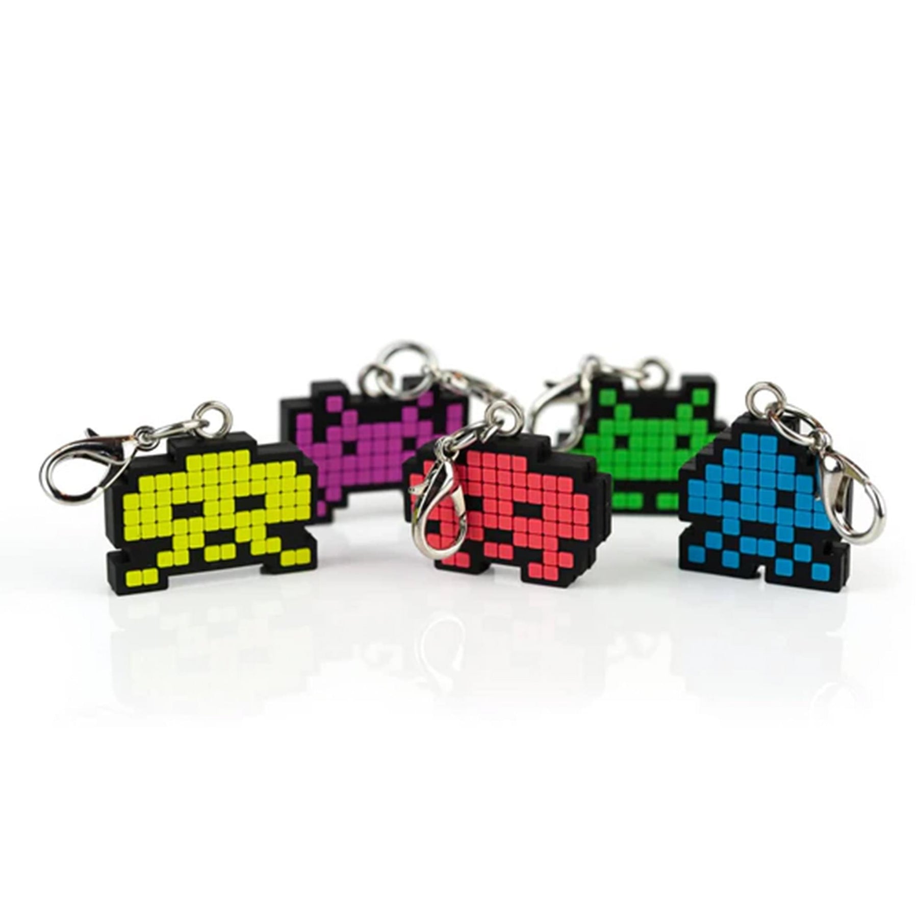 Space Invaders Aliens Zipper Pulls Unique Video Game Accessories | 5-Piece Set